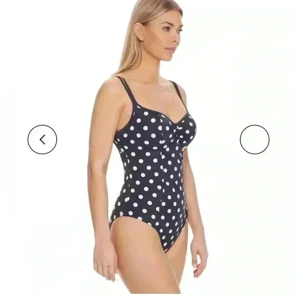 Panache Other - Panache NWT navy/ white polka dot bathing suit 36DD